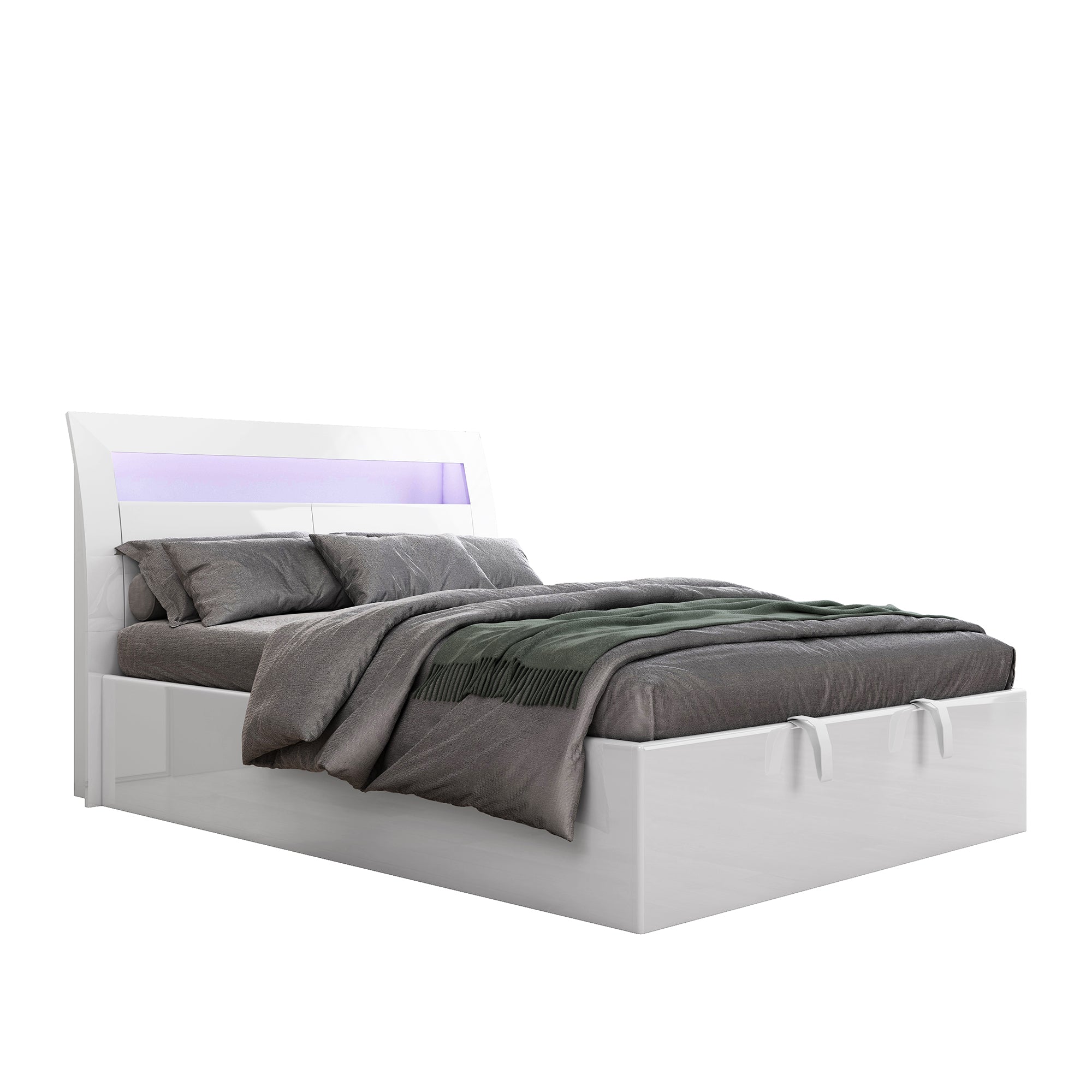 Barcelona - Queen Bed - Glossy White