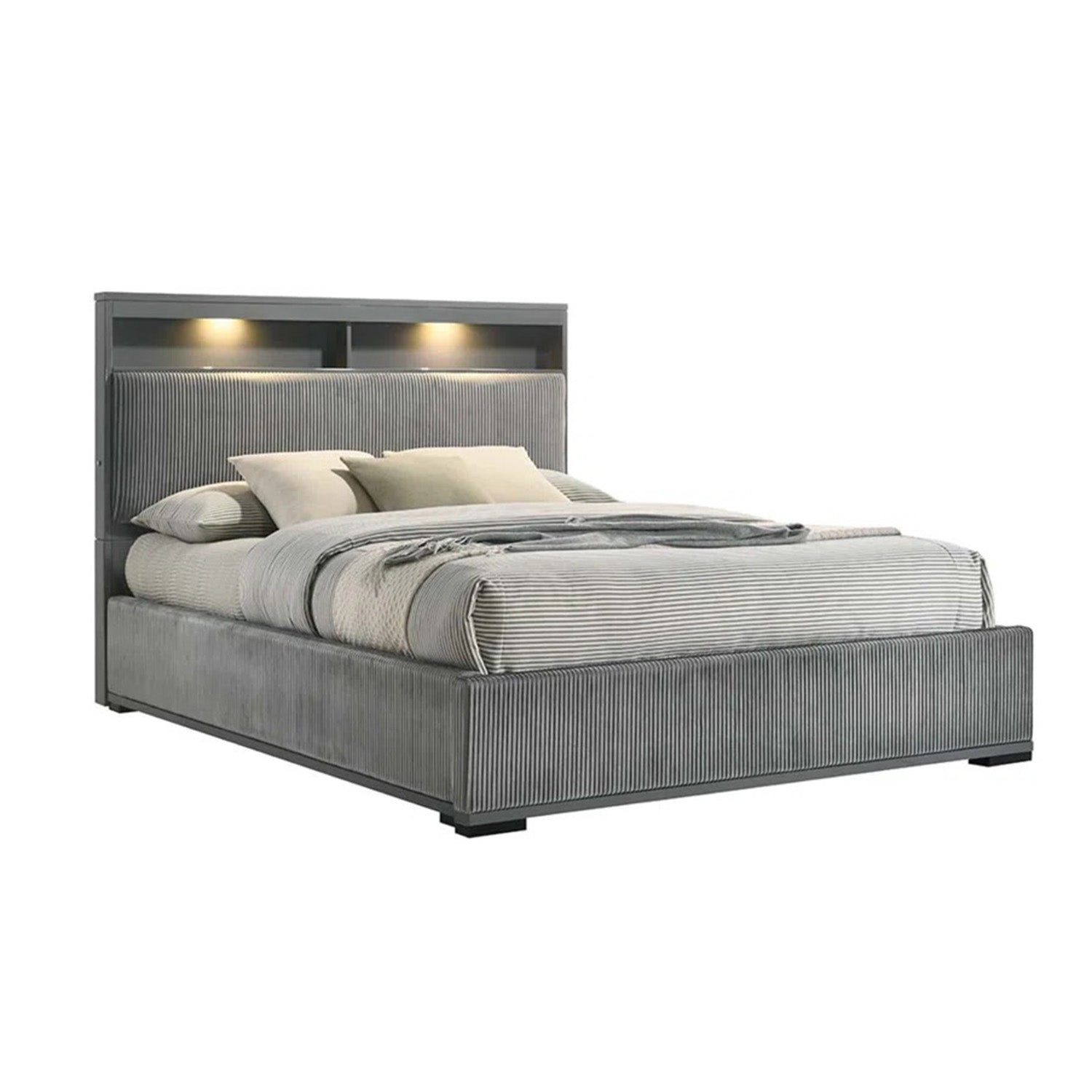 Vallena - King Bed - Grey