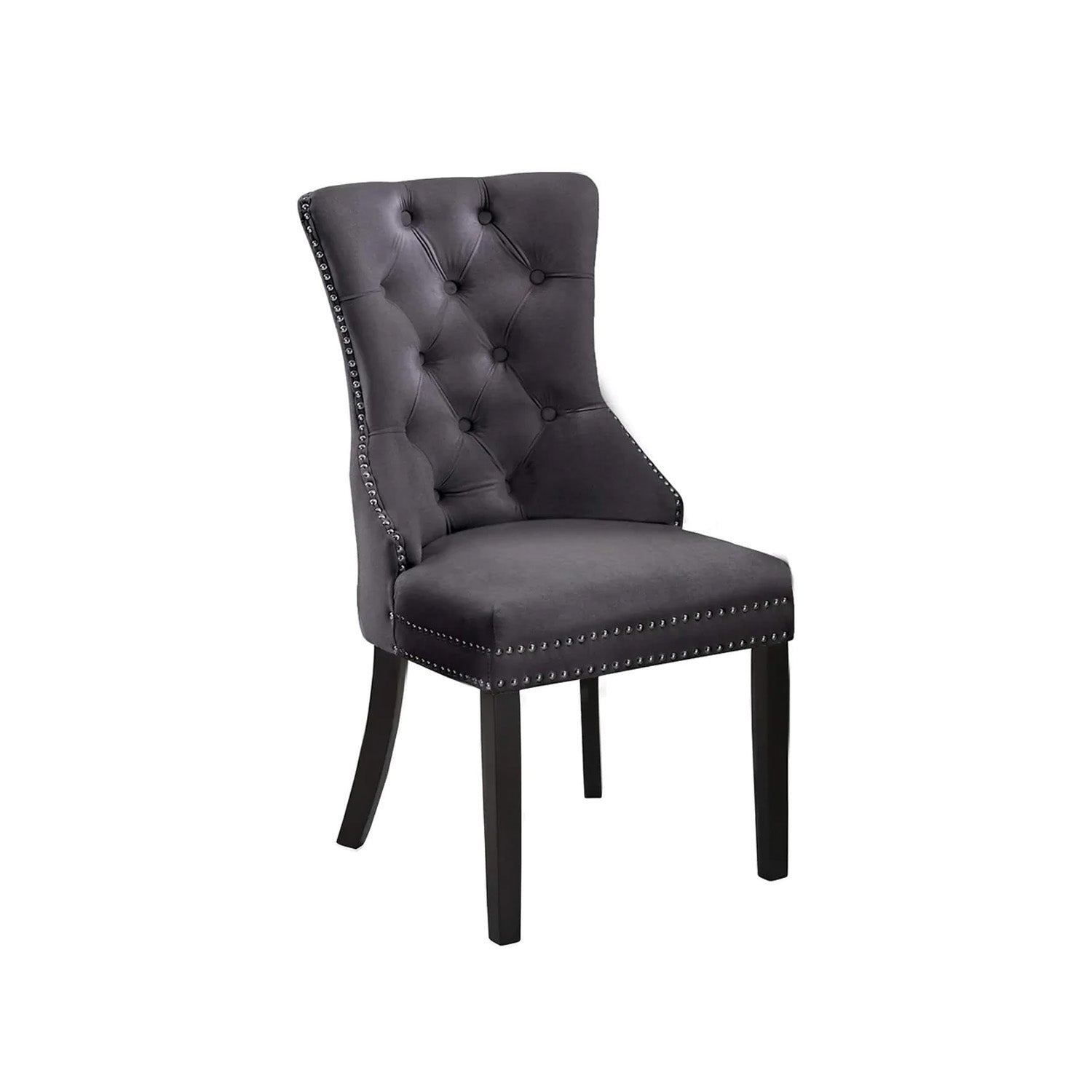 Serena - Chaise de Salle à Manger - Velour Gris