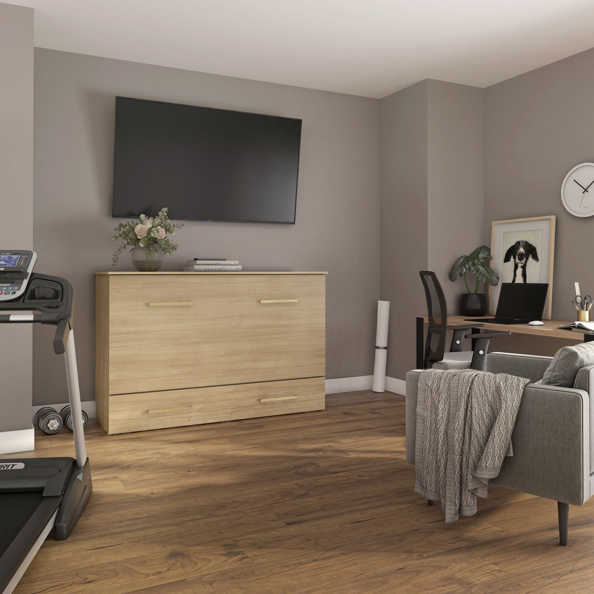 Triade - Queen Cabinet Bed - Natural