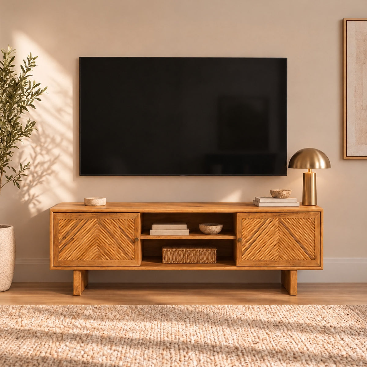 Canto - TV Stand - Solid Wood - 63 in