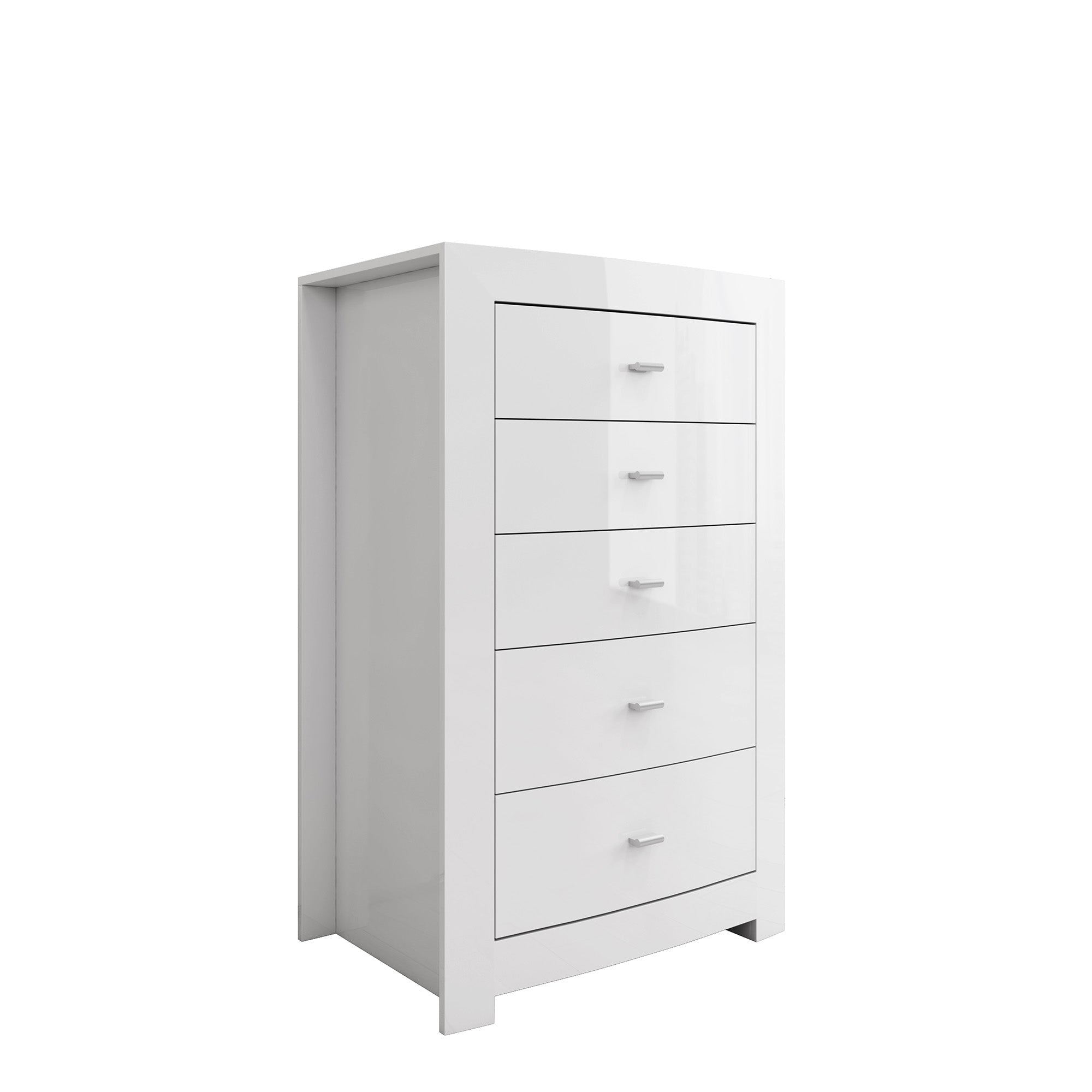 Barcelona - Commode à 5 Tiroirs - Blanc Lustré