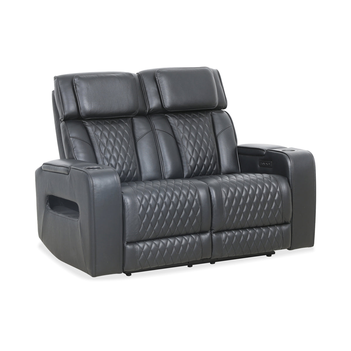 Carver - Causeuse inclinable motorisée - Cuir noir