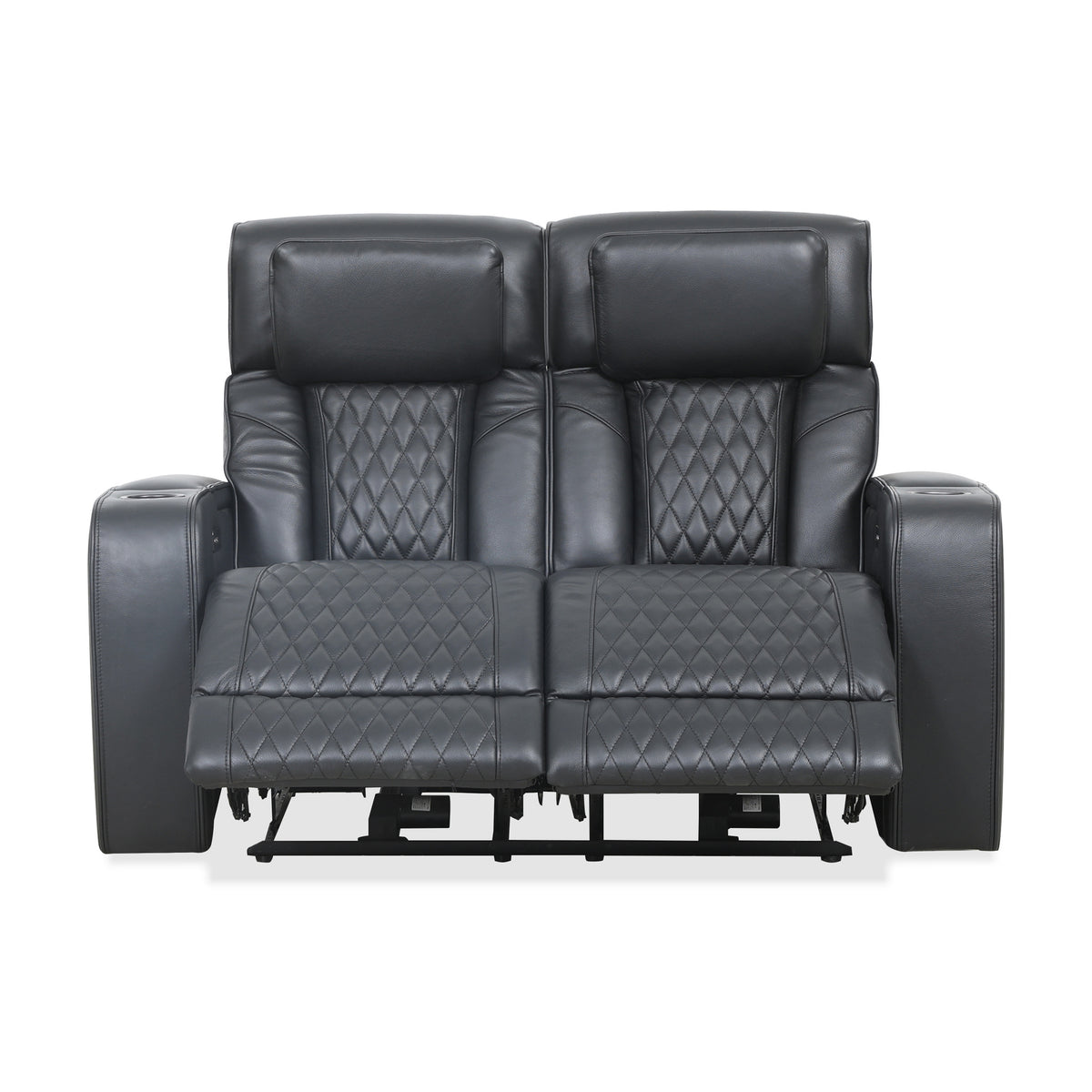 Carver - Causeuse inclinable motorisée - Cuir noir