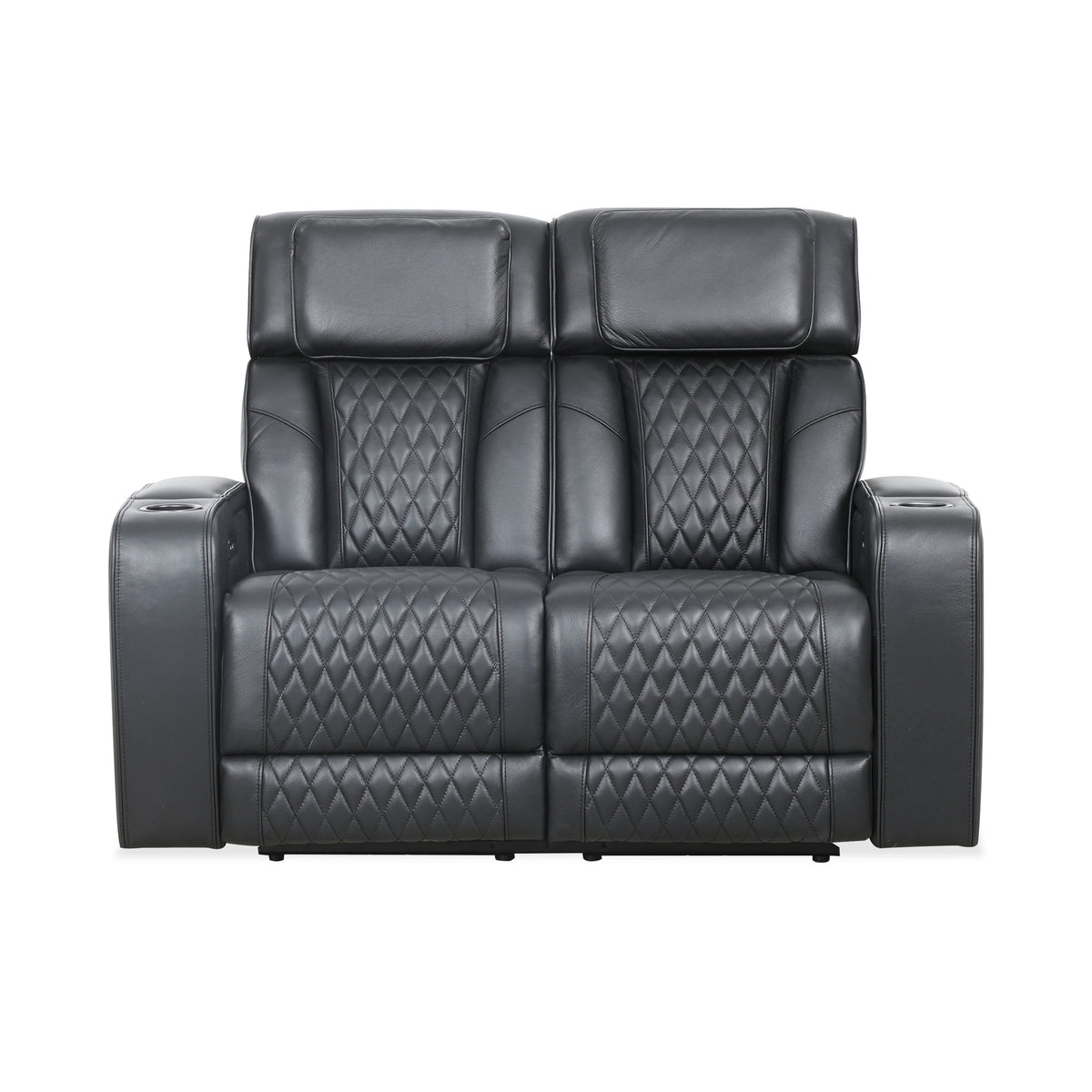 Carver - Causeuse inclinable motorisée - Cuir noir