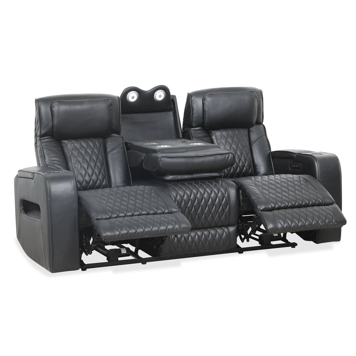 Carver - Power Reclining Sofa - Black Leather