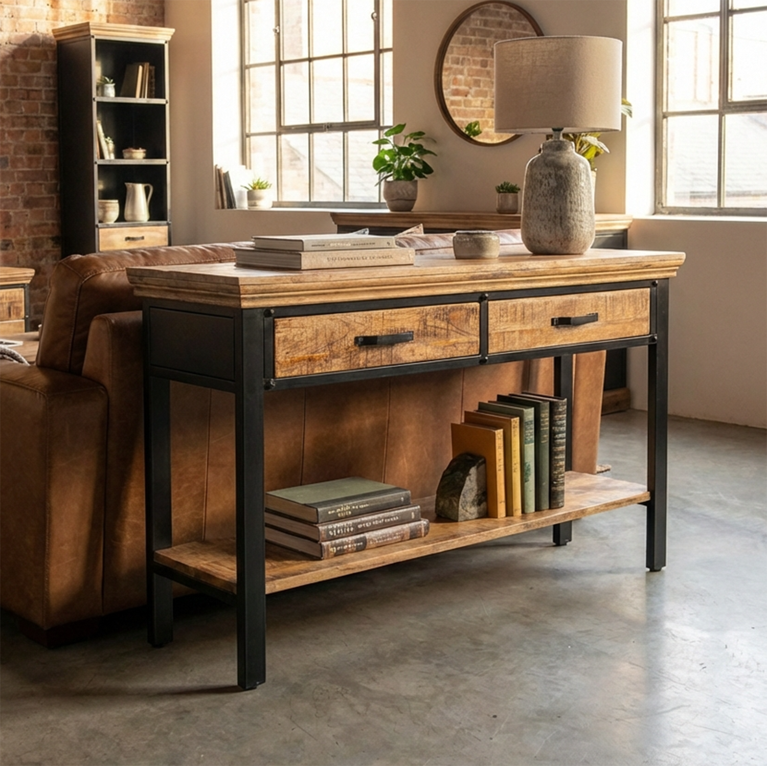 Forge - Console - Bois Massif et Métal
