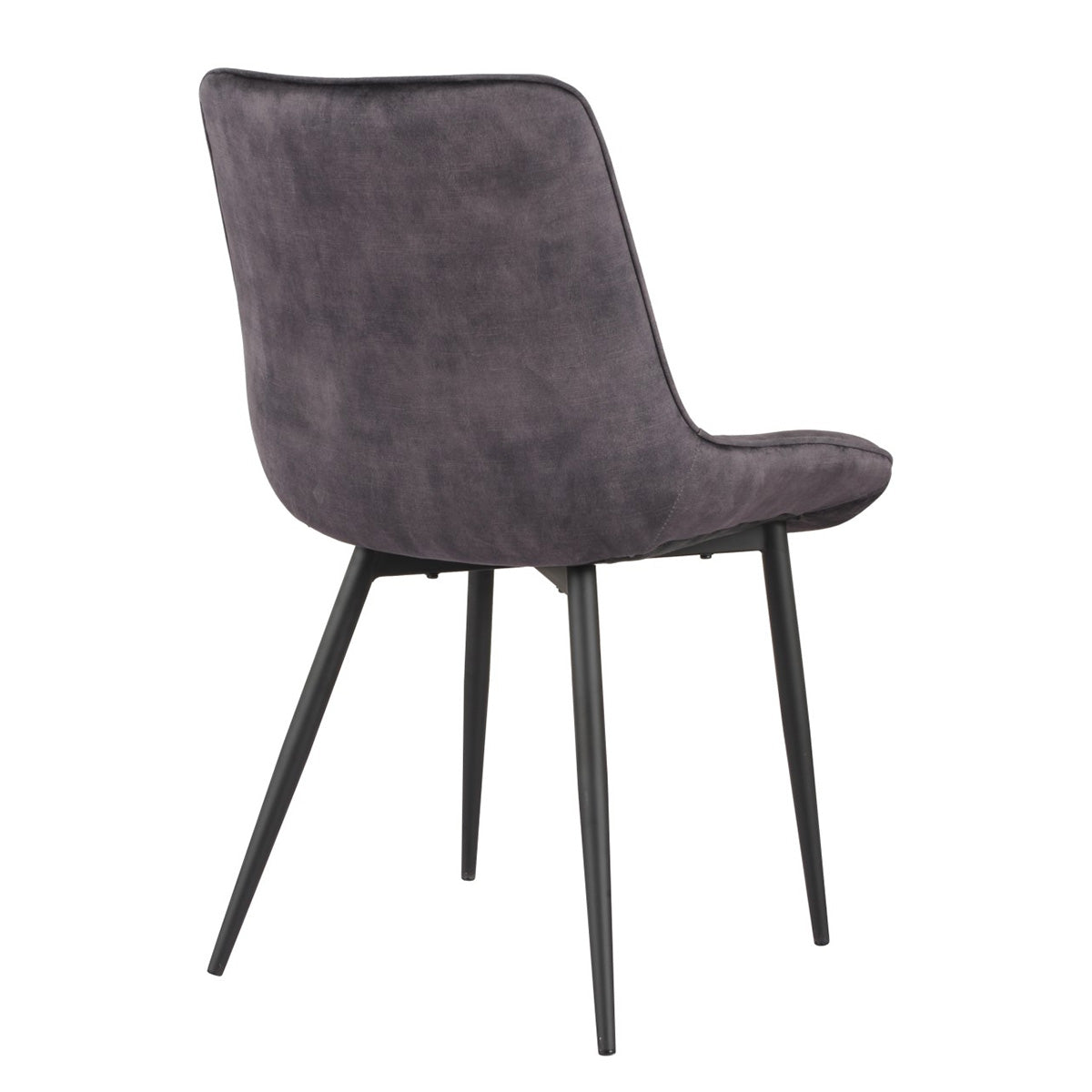 Fabian - Chaise de Salle à Manger - Velour Gris Foncé