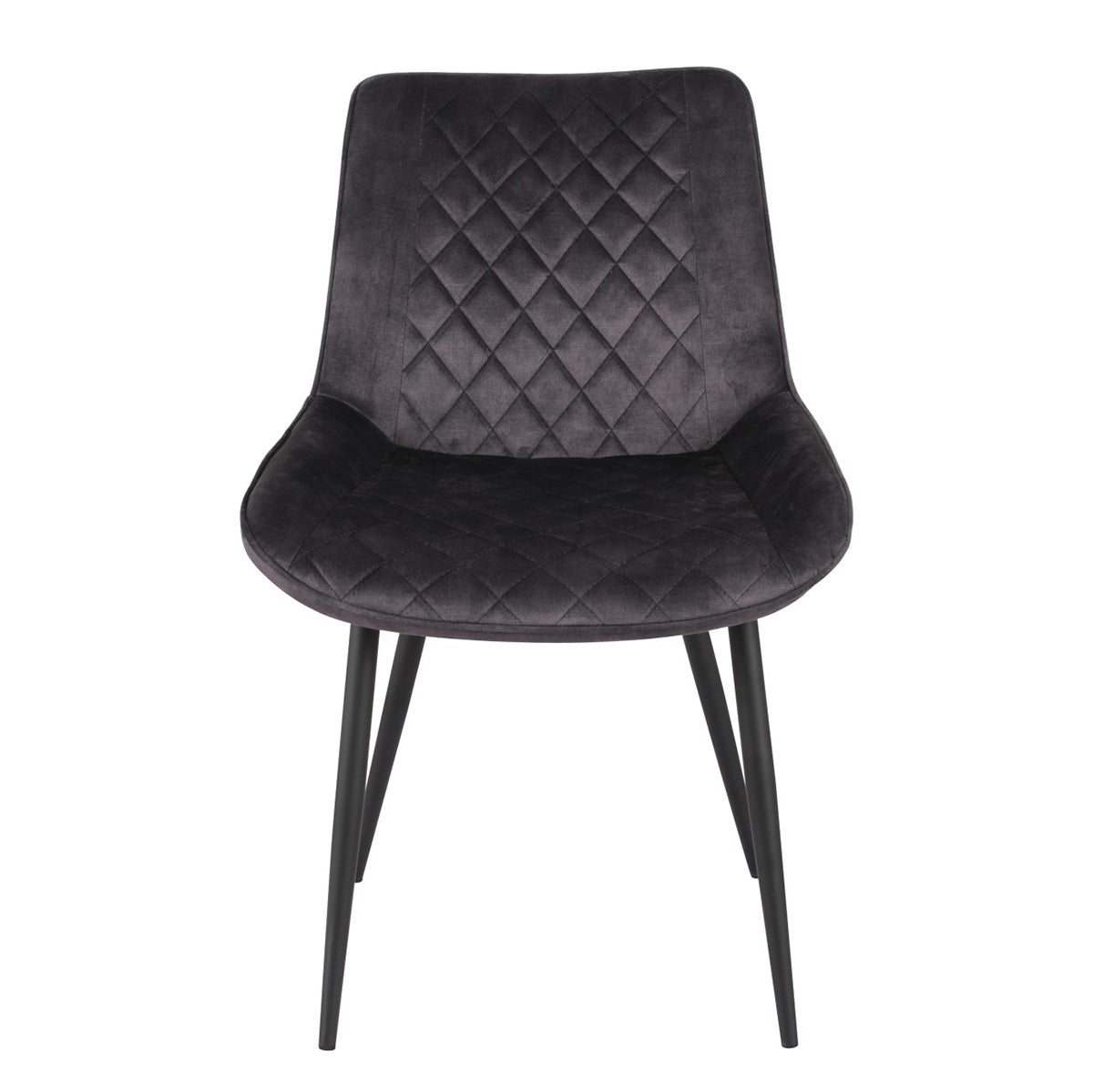 Fabian - Chaise de Salle à Manger - Velour Gris Foncé