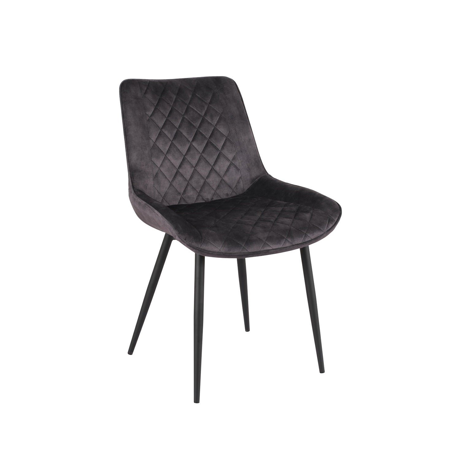 Fabian - Chaise de Salle à Manger - Velour Gris Foncé
