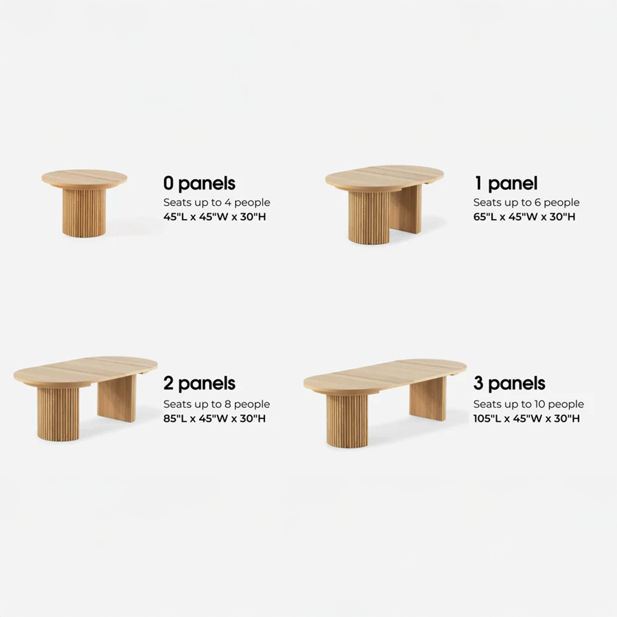 Transformer - Table à manger Ronde - Chêne Scandinave