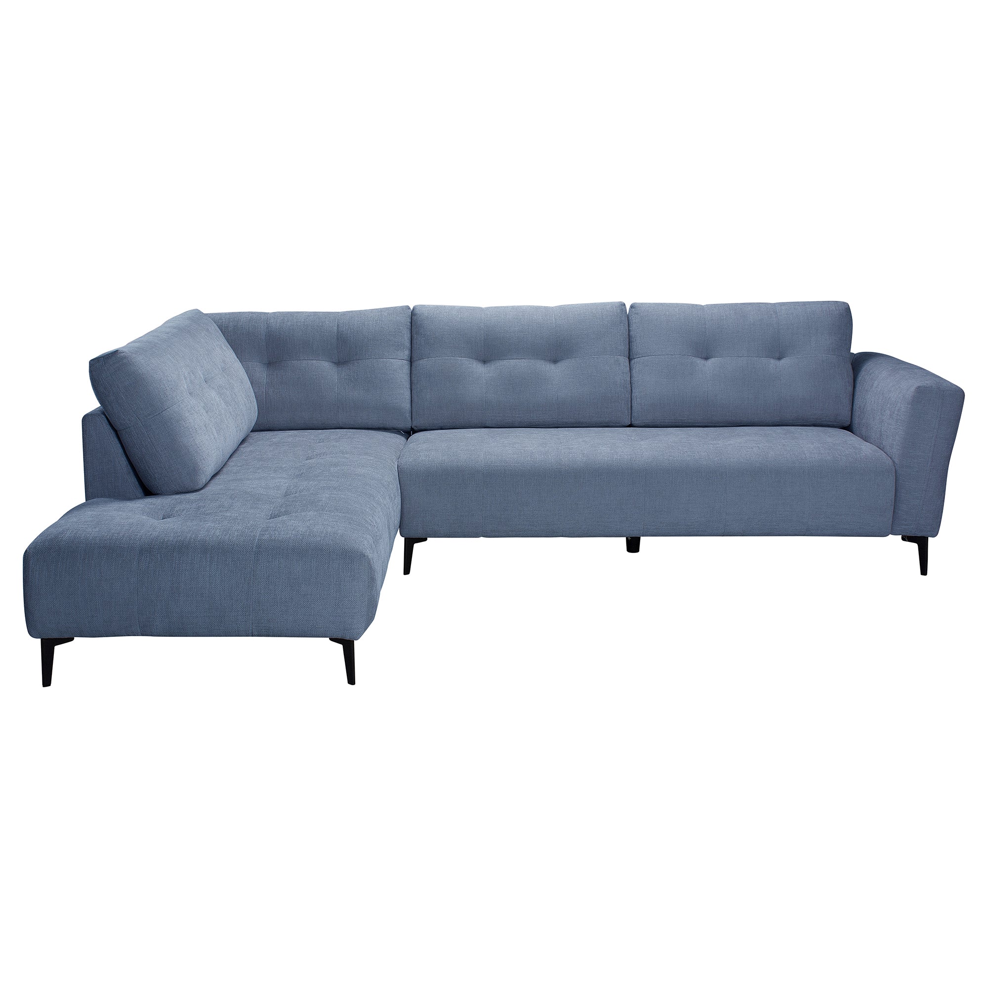 Domus - Left-Facing Sectional Sofa - Blue