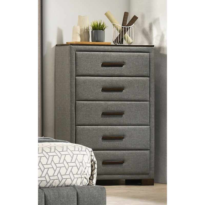 Bedroom Set - Grey Fabric - Dylan