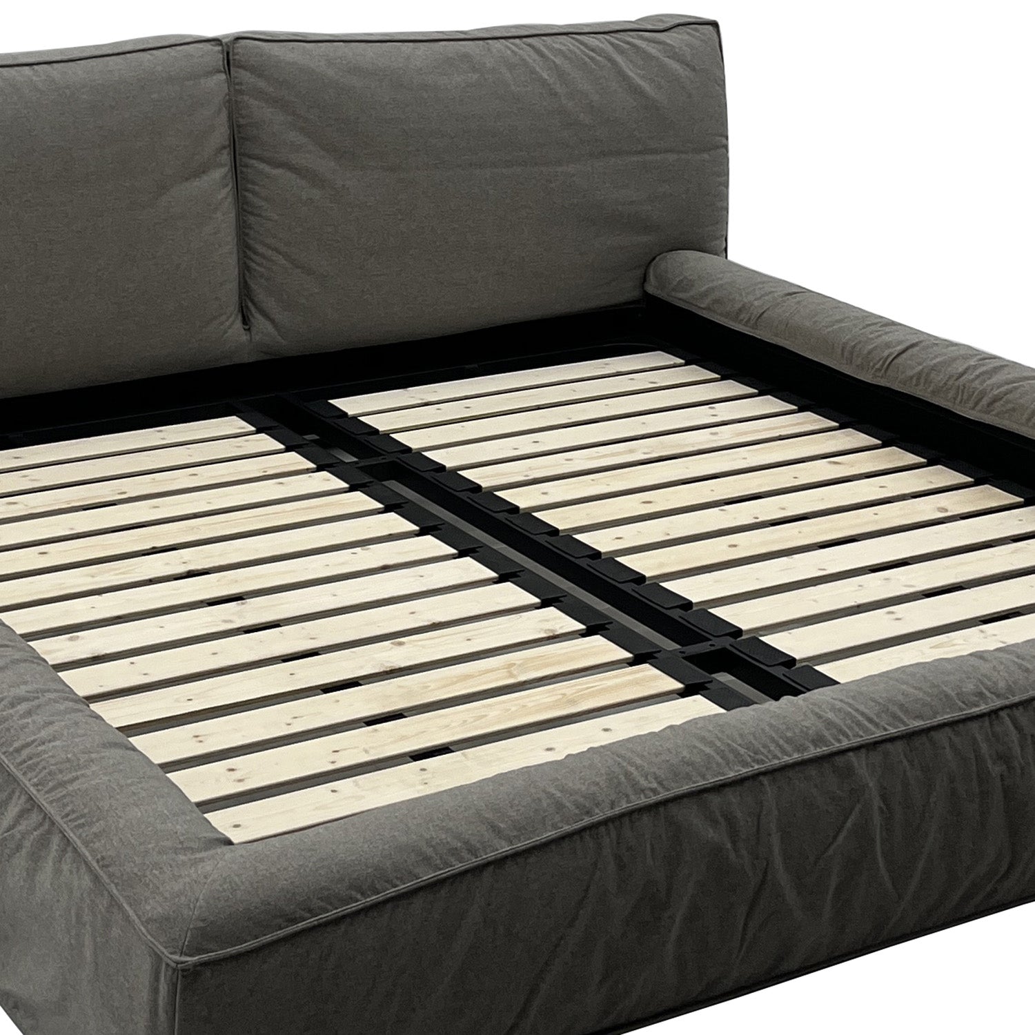 Elsy - Lit King - Tissu Gris