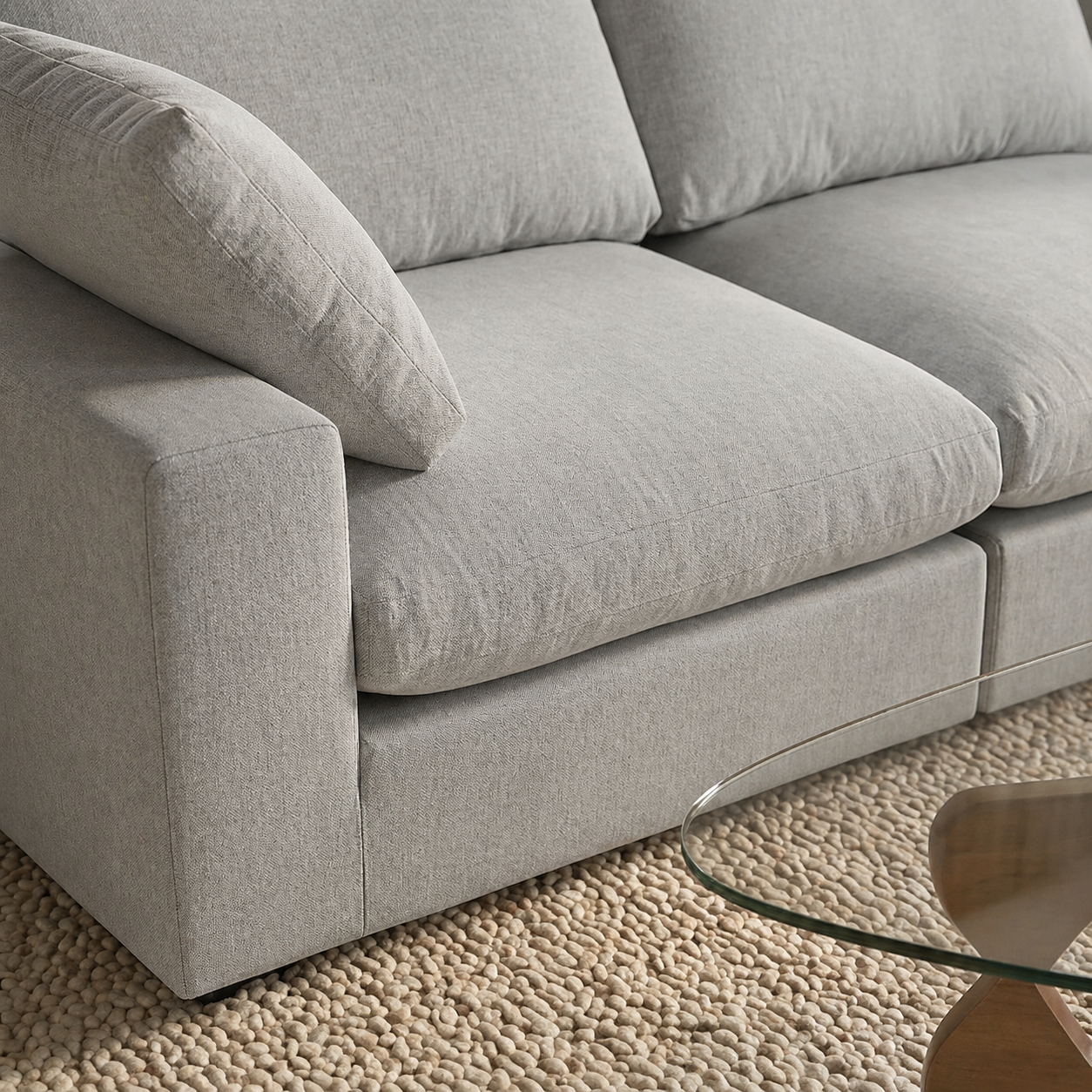 Cozy - Sofa Modulaire Sectionnel - Tissu Gris
