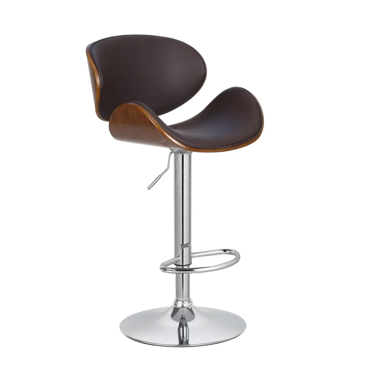 Mathieu - Hydraulic Bar Chair - 2 Pcs - Black Faux Leather