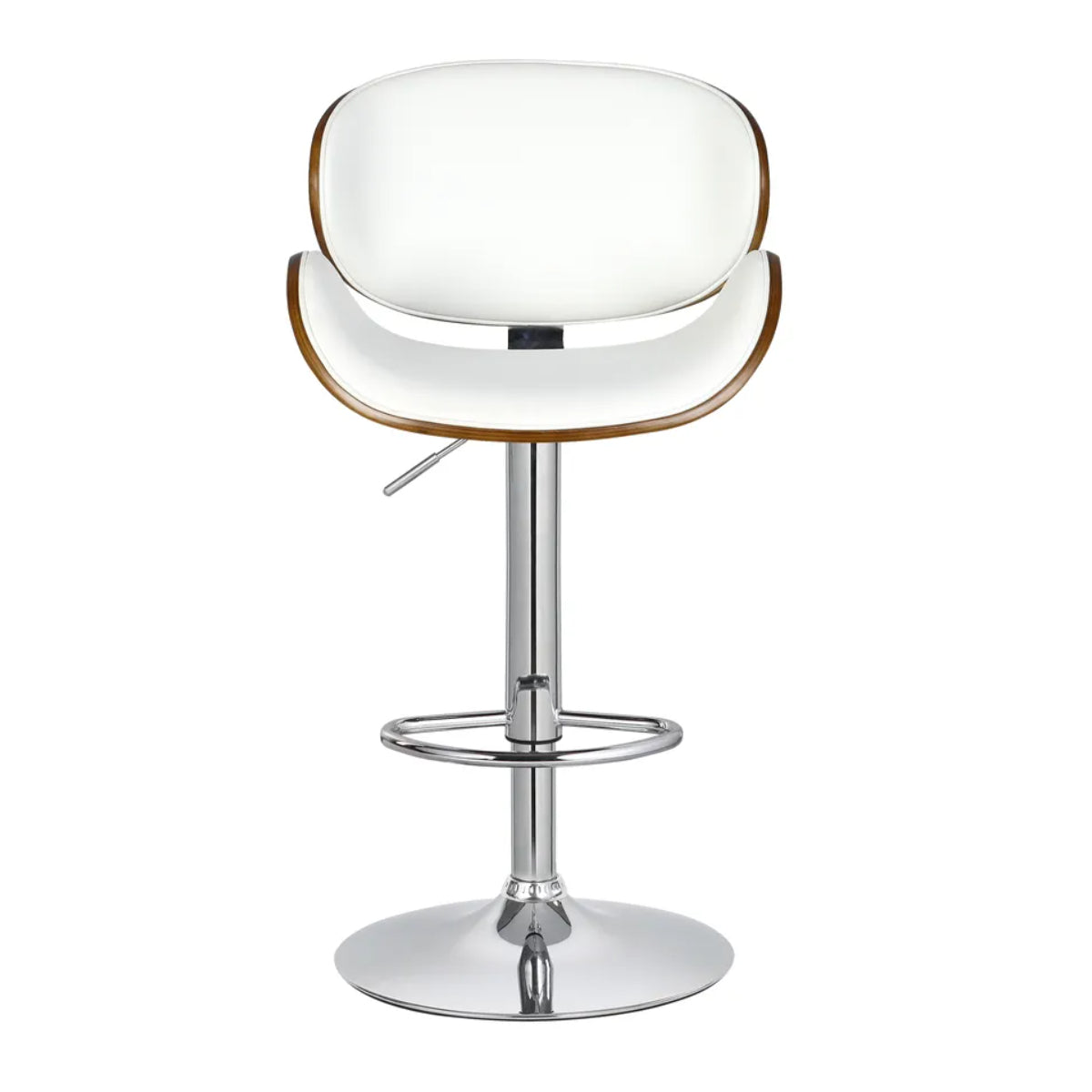 Mathieu - Hydraulic Bar Chair - 2 Pcs - White Faux Leather