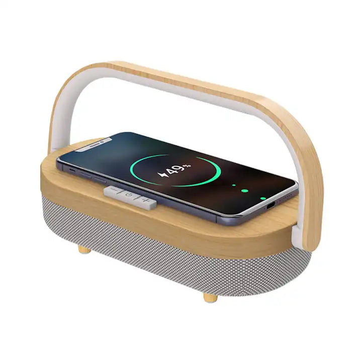 Bedside Lamp - LED, Wireless, with Wireless Charger, Phone Holder, Outdoor Bluetooth Speaker
