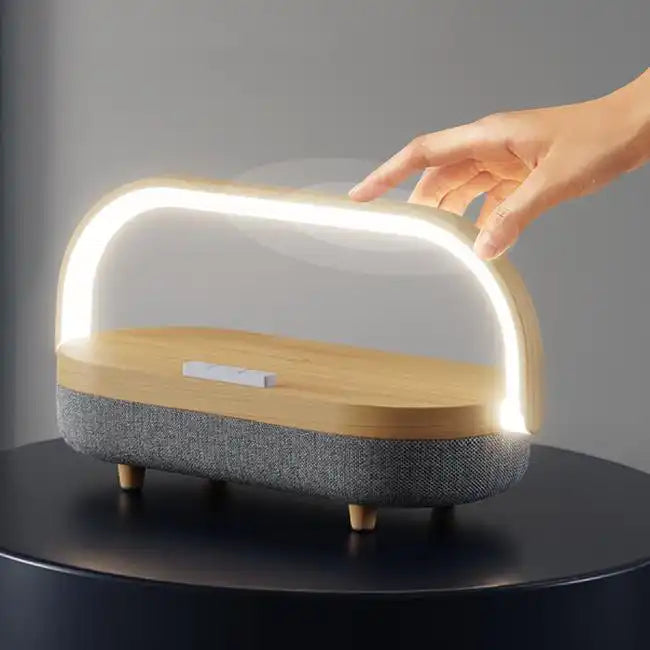 Bedside Lamp - LED, Wireless, with Wireless Charger, Phone Holder, Outdoor Bluetooth Speaker