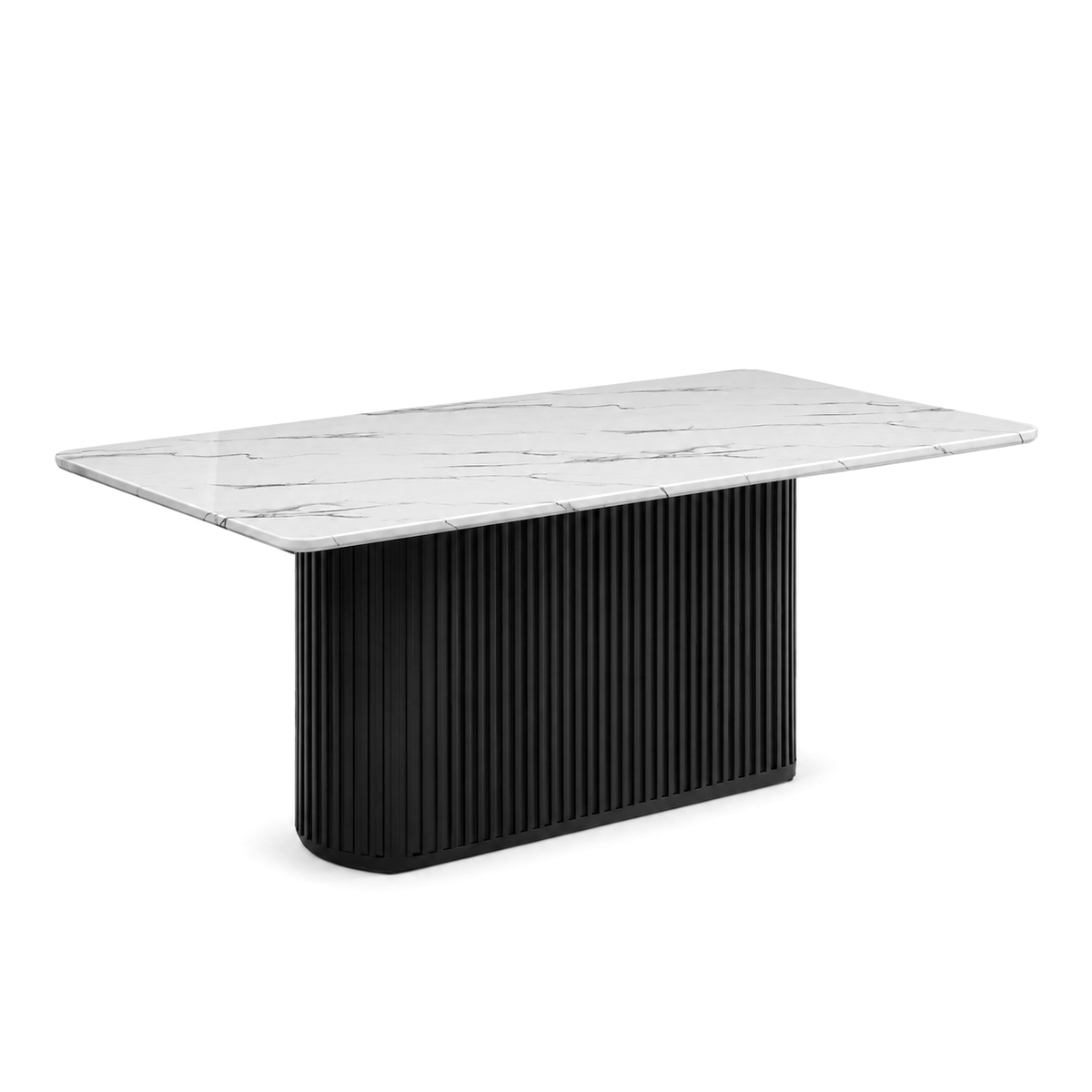 Nolan - Table à Manger - Faux Marbre Blanc
