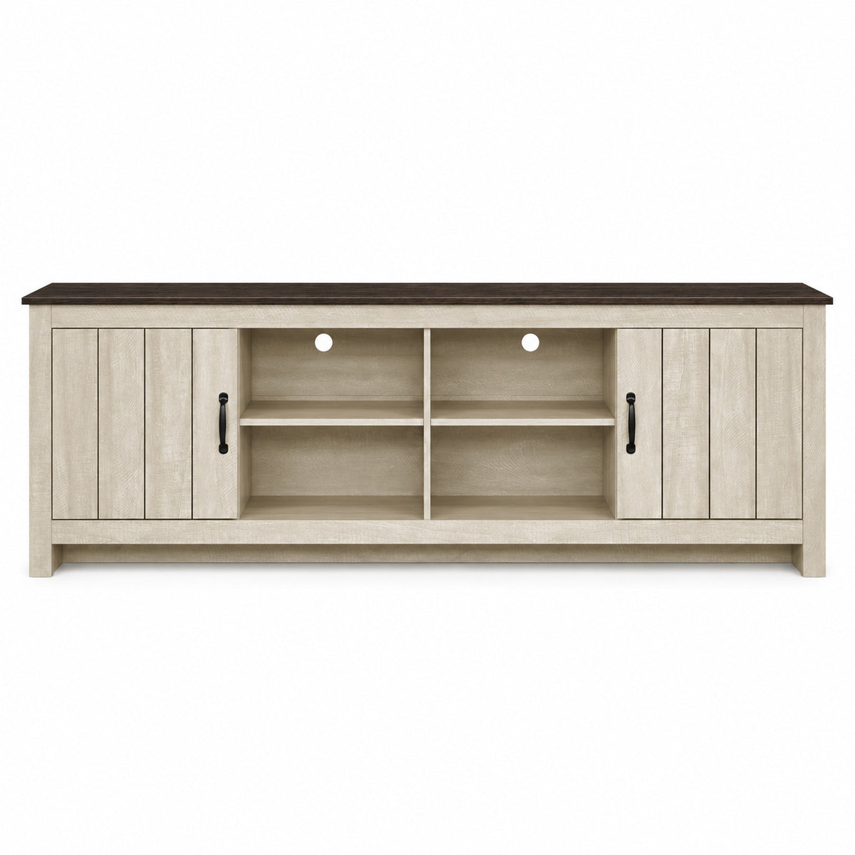 Morgan - Meuble TV - Beige clair et chêne foncé