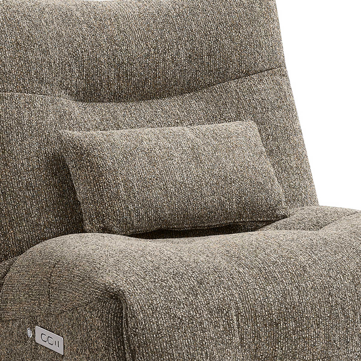 Rovan - Power recliner with massage, swivel, and rocking functions - Light brown