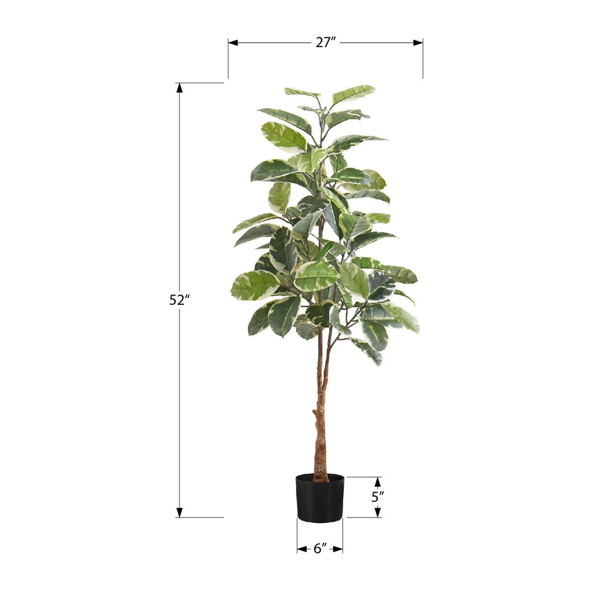 Artificial Plant - 52"H / Caoutchouc Interior Pot 5"