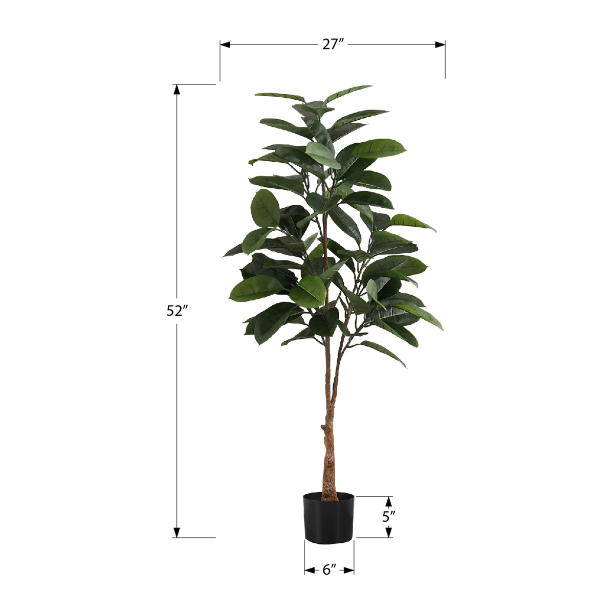 Artificial Plant - 52"H / Caoutchouc Interior Pot 5"