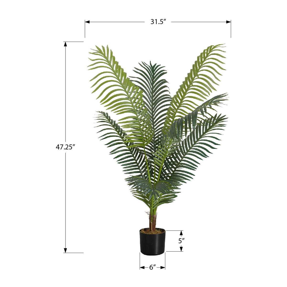 Artificial Plant - 47"H / Indoor Palm Tree 5" Pot