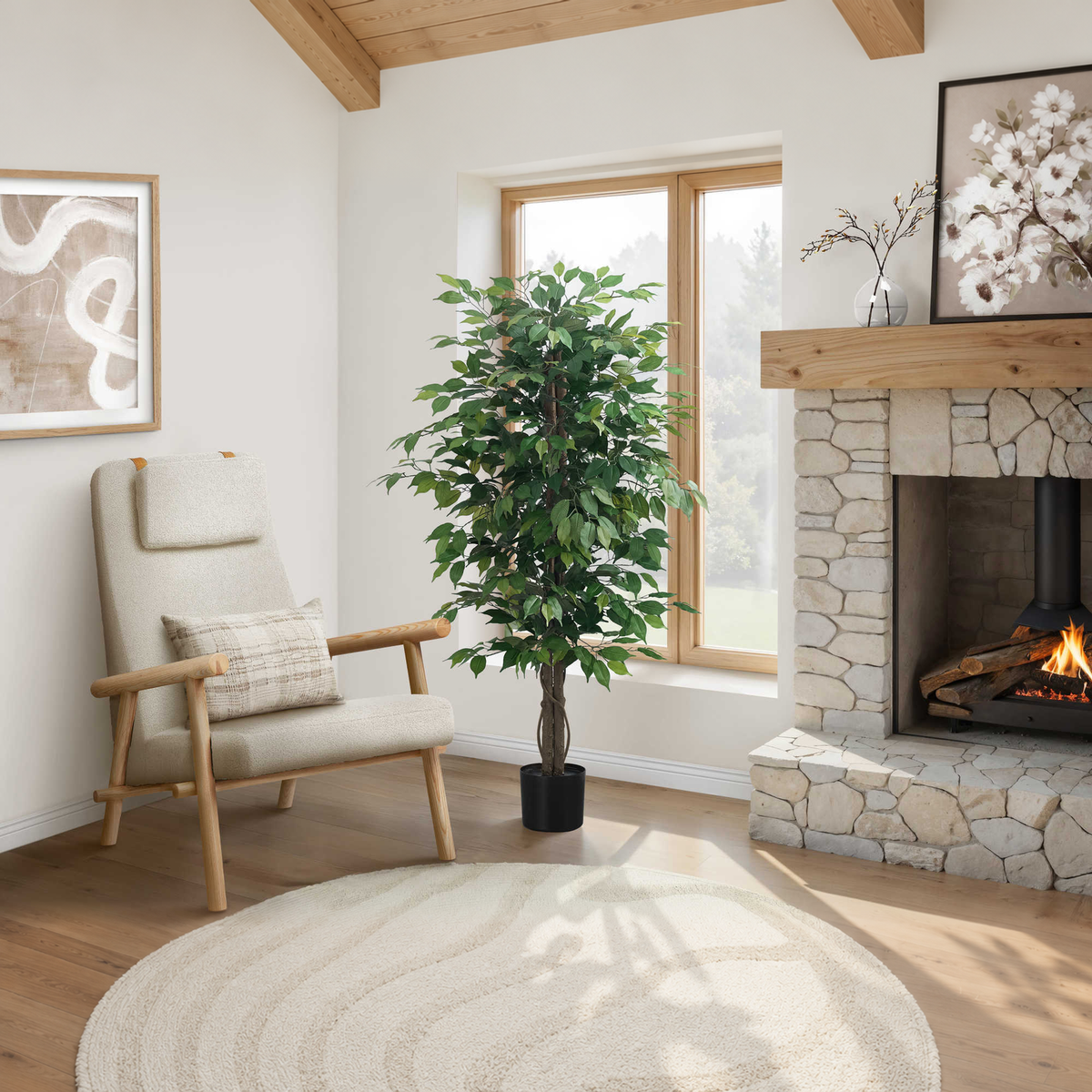 Artificial Plant - 58"H / Indoor Ficus Pot 6"