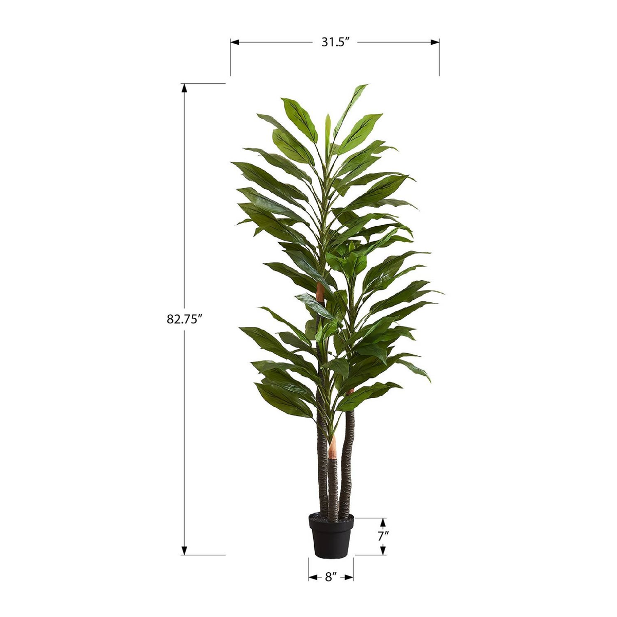 Artificial Plant - 83"H / Dracaena Indoor Pot 8"