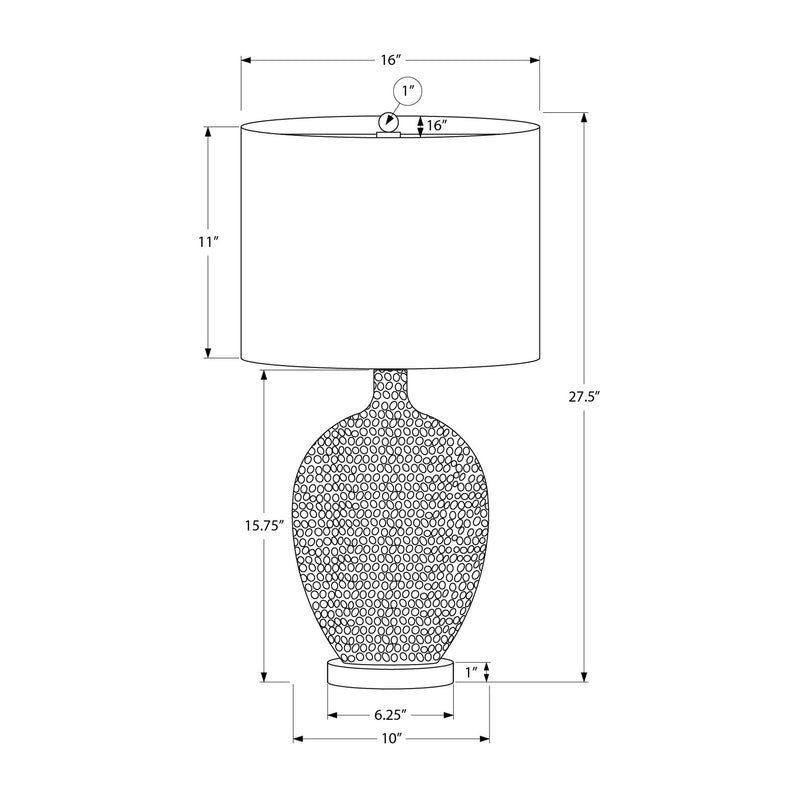 Lampe de Table - 28"H / Céramique crème / Ivoire - schéma technique