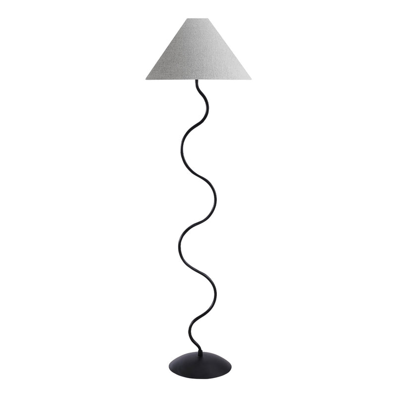 Lampe sur pied - 64"H / Métal noir / Gris - produit sur fond blanc