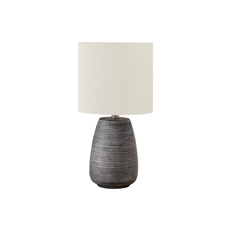 Lampe de Table - 19"H / Céramique grise / Ivoire - produit sur fond blanc