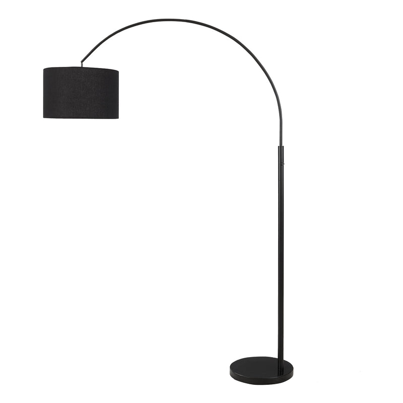 Lampe sur pied arquée - 81"H / Métal noir / Noir - produit sur fond blanc