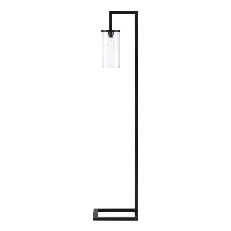 Lampe sur pied - 68"H / Métal noir / Verre - produit sur fond blanc