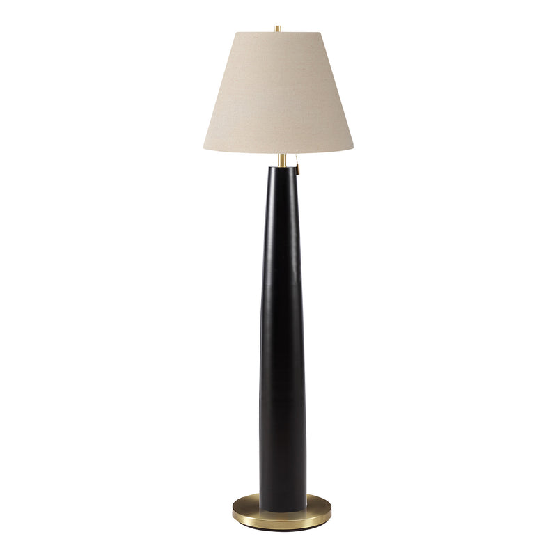 Lampe sur pied - 62"H / Métal noir / Beige - produit sur fond blanc