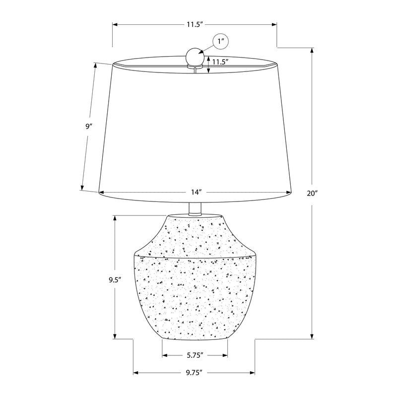 Lampe de Table - 20"H / Béton crème / Ivoire - schéma technique
