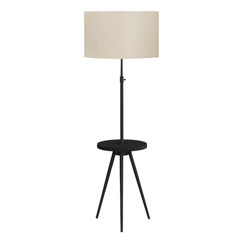 Lampe sur pied trépied - 63"H / Métal noir / USB - produit sur fond blanc
