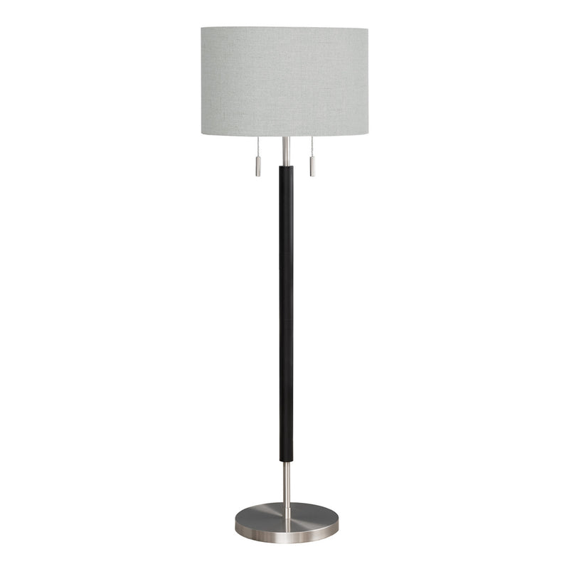 Lampe sur pied - 60"H / Métal nickel / Gris - produit sur fond blanc