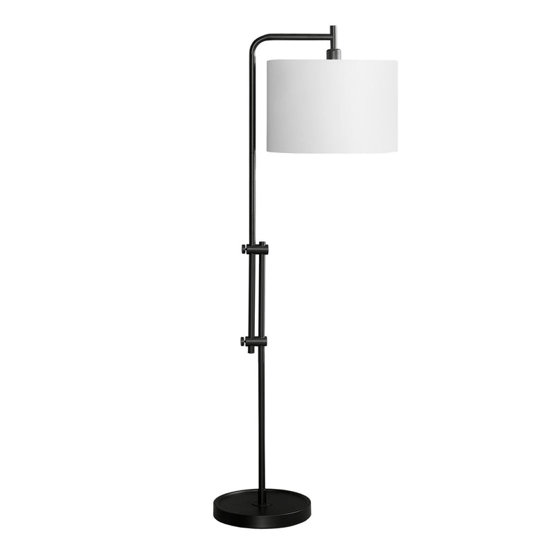 Lampe sur pied - 63"H / Métal noir / Ivoire - produit sur fond blanc