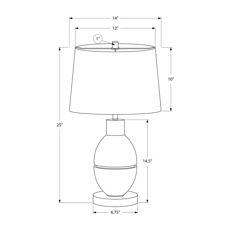 Lampe de Table - 25"H / Résine beige / Beige - schéma technique