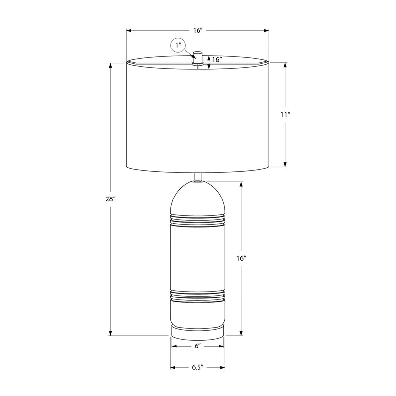 Lampe de Table - 28"H / Résine grise / Noir - schéma technique