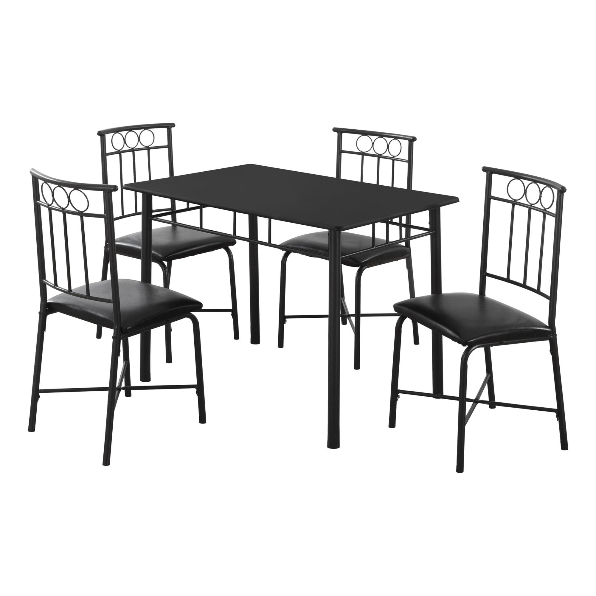 Hélène - Dining Table Set - Black / Black Metal