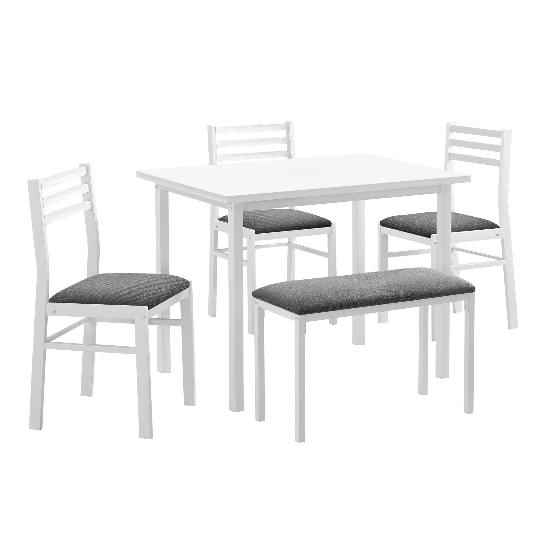 Clément - Dining Table Set - White / White Metal