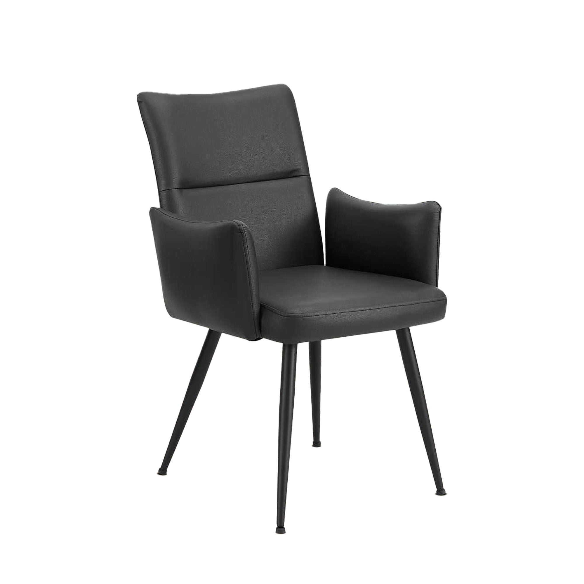 Lassy - Chaise de Salle à Manger - Simili-Cuir Noir