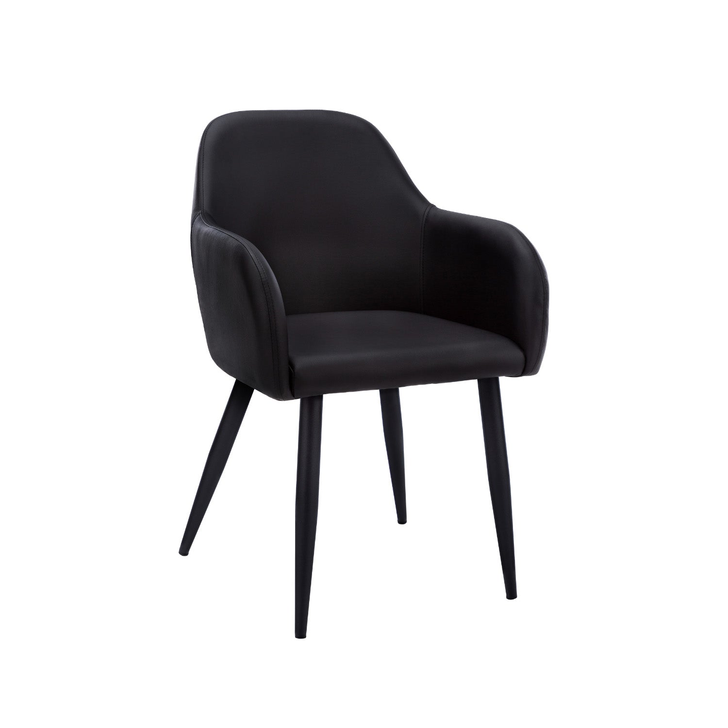 Lena - Dining Chair - Black PU Leather