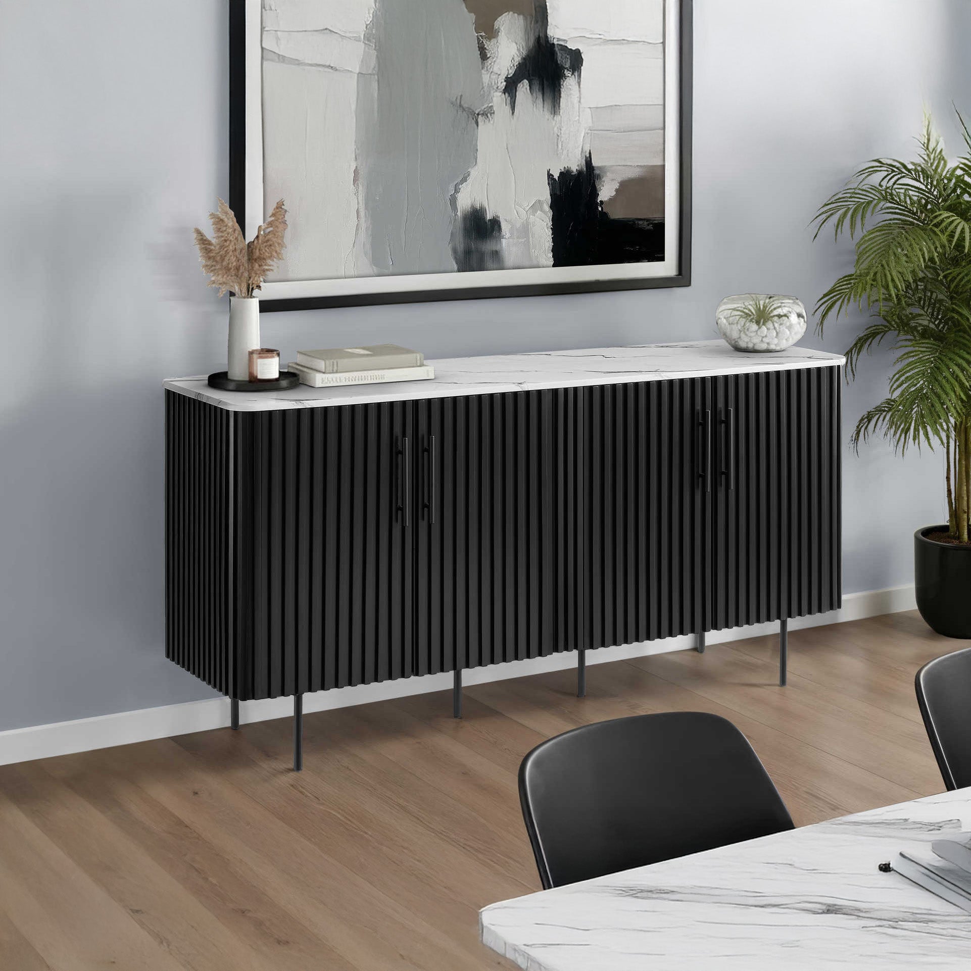 Nolan - Buffet - Faux White Marble