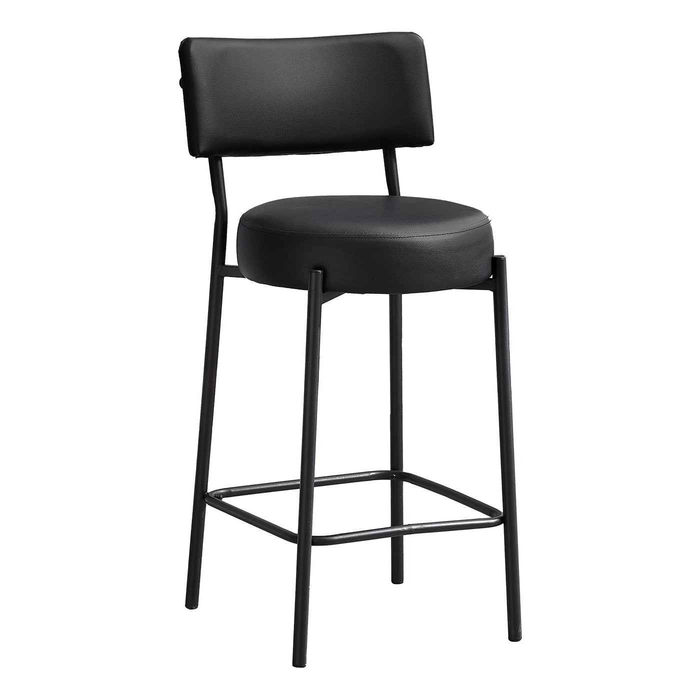 Alia - Counter Chair - Black Faux Leather