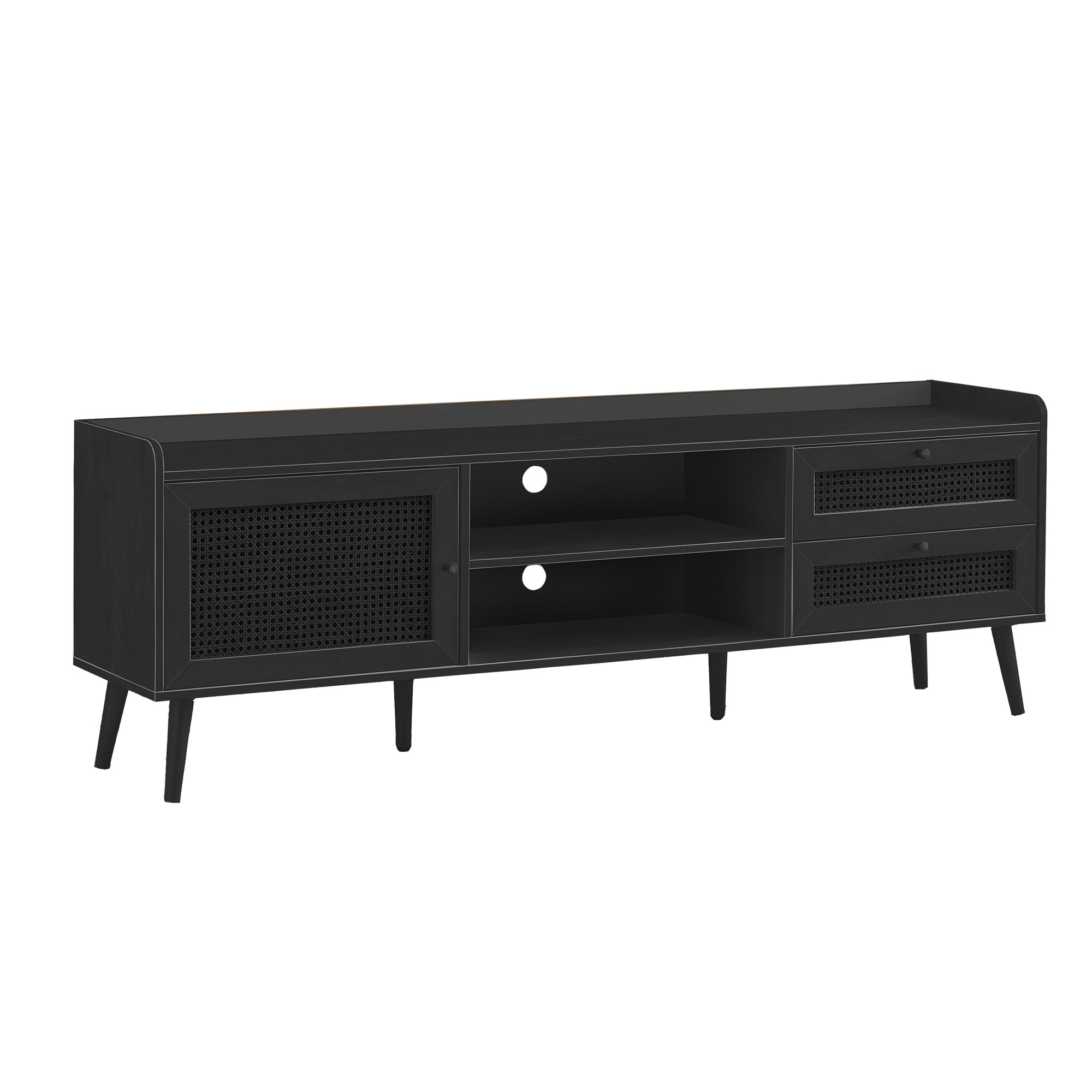 Garrett - Meuble de TV - Noir - 72 po